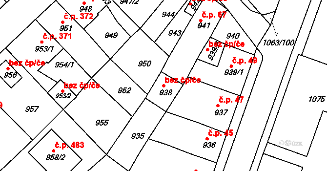 Novosedlice 45114986 na parcele st. 938 v KÚ Novosedlice, Katastrální mapa