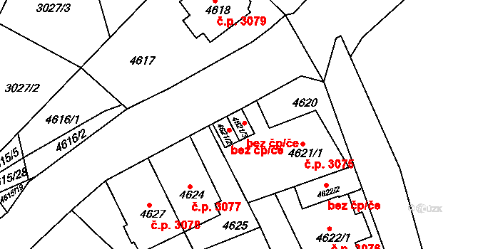 Teplice 45143986 na parcele st. 4621/3 v KÚ Teplice, Katastrální mapa