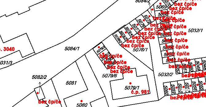 Česká Lípa 45890986 na parcele st. 5079/3 v KÚ Česká Lípa, Katastrální mapa