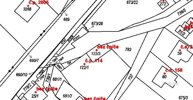 Kraslice 47996986 na parcele st. 122/3 v KÚ Zelená Hora u Kraslic, Katastrální mapa