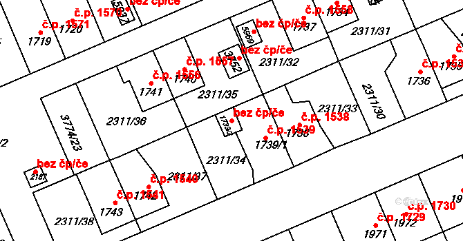 Dvůr Králové nad Labem 48013986 na parcele st. 1739/2 v KÚ Dvůr Králové nad Labem, Katastrální mapa