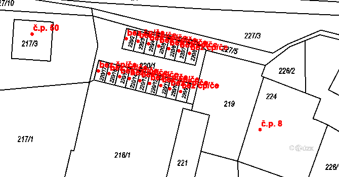 Rudolfov 103957987 na parcele st. 220/10 v KÚ Hlinsko u Vráta, Katastrální mapa