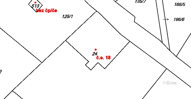 Horní Maxov 18, Lučany nad Nisou na parcele st. 24 v KÚ Horní Maxov, Katastrální mapa