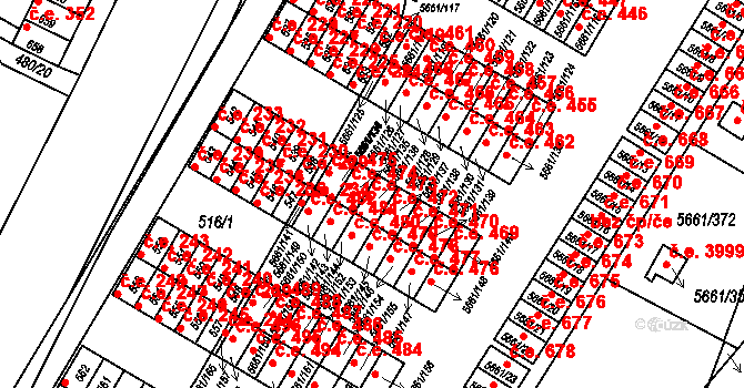 Jihlava 473 na parcele st. 5661/136 v KÚ Jihlava, Katastrální mapa