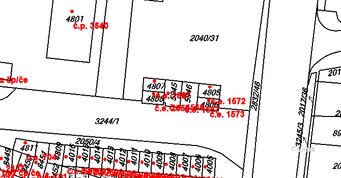 Hodonín 1566 na parcele st. 5945 v KÚ Hodonín, Katastrální mapa