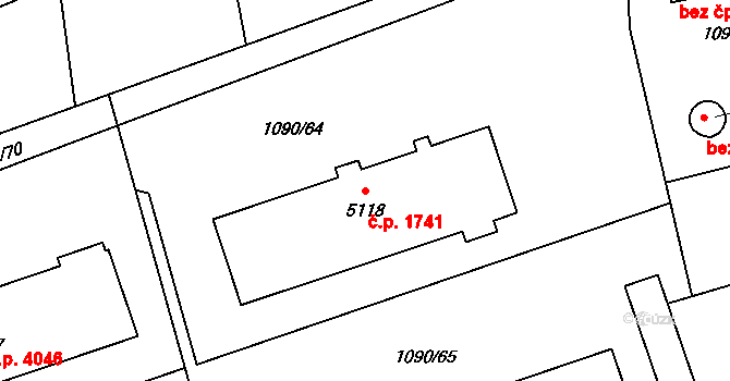 Zlín 1741 na parcele st. 5118 v KÚ Zlín, Katastrální mapa