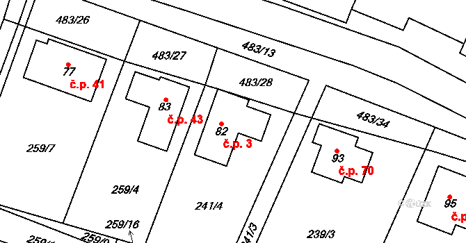 Líny 3, Bukovno na parcele st. 82 v KÚ Líny, Katastrální mapa