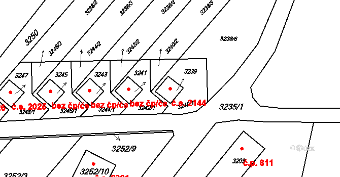 Horní Těrlicko 2144, Těrlicko na parcele st. 3239 v KÚ Horní Těrlicko, Katastrální mapa