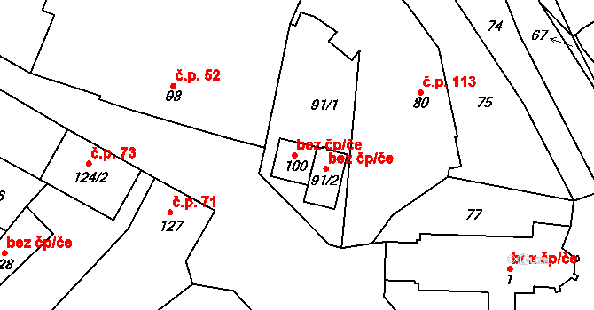 Bobrová 40939987 na parcele st. 100 v KÚ Dolní Bobrová, Katastrální mapa