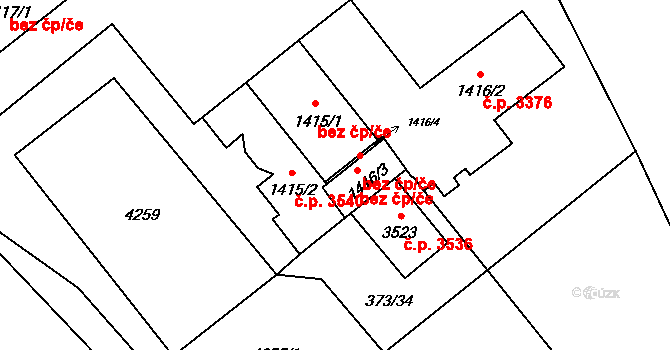 Břeclav 47084987 na parcele st. 1416/4 v KÚ Břeclav, Katastrální mapa