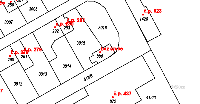 Velešín 49092987 na parcele st. 880 v KÚ Velešín, Katastrální mapa