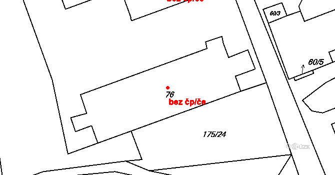 Vysoké Mýto 49578987 na parcele st. 76 v KÚ Vanice, Katastrální mapa