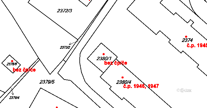 Sokolov 50219987 na parcele st. 2380/1 v KÚ Sokolov, Katastrální mapa
