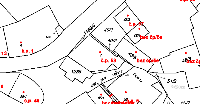 Oprechtice 53, Zahořany na parcele st. 7 v KÚ Oprechtice na Šumavě, Katastrální mapa