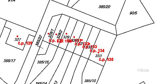 Velichovky 133 na parcele st. 331 v KÚ Velichovky, Katastrální mapa