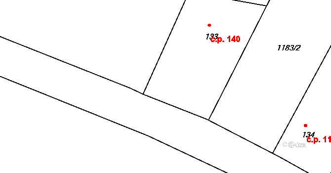 Velká Černoc 140, Měcholupy na parcele st. 133 v KÚ Velká Černoc, Katastrální mapa