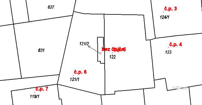 Opolany 96582987 na parcele st. 121/2 v KÚ Opolánky, Katastrální mapa