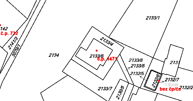Rychnov nad Kněžnou 1471 na parcele st. 2133/6 v KÚ Rychnov nad Kněžnou, Katastrální mapa