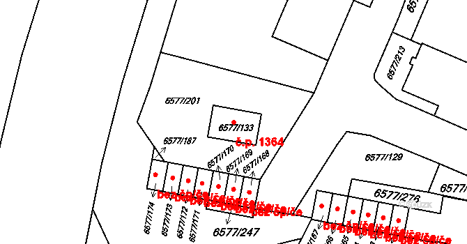 Přerov I-Město 1364, Přerov na parcele st. 6577/133 v KÚ Přerov, Katastrální mapa