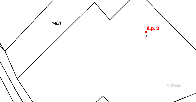Dědkov 2, Heřmaničky na parcele st. 3 v KÚ Velké Heřmanice, Katastrální mapa