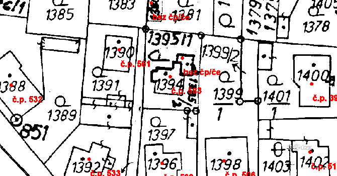 Rychnov u Jablonce nad Nisou 583 na parcele st. 1394 v KÚ Rychnov u Jablonce nad Nisou, Katastrální mapa