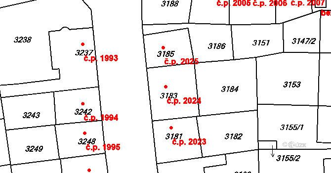 Žižkov 2024, Praha na parcele st. 3183 v KÚ Žižkov, Katastrální mapa