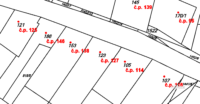Maršov 127 na parcele st. 123 v KÚ Maršov u Veverské Bítýšky, Katastrální mapa