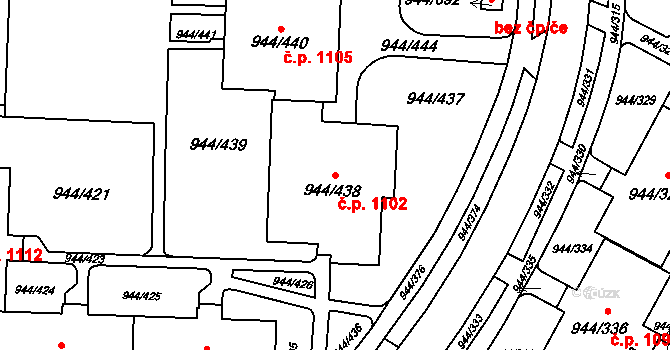 Šumbark 1102, Havířov na parcele st. 944/438 v KÚ Šumbark, Katastrální mapa