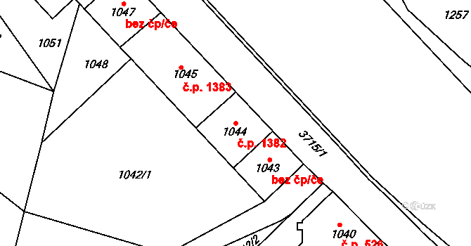 Žamberk 1382 na parcele st. 1044 v KÚ Žamberk, Katastrální mapa