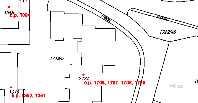 Vlašim 1707 na parcele st. 2724 v KÚ Vlašim, Katastrální mapa