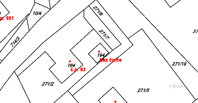 Rychnov nad Kněžnou 38472988 na parcele st. 194 v KÚ Lipovka u Rychnova nad Kněžnou, Katastrální mapa