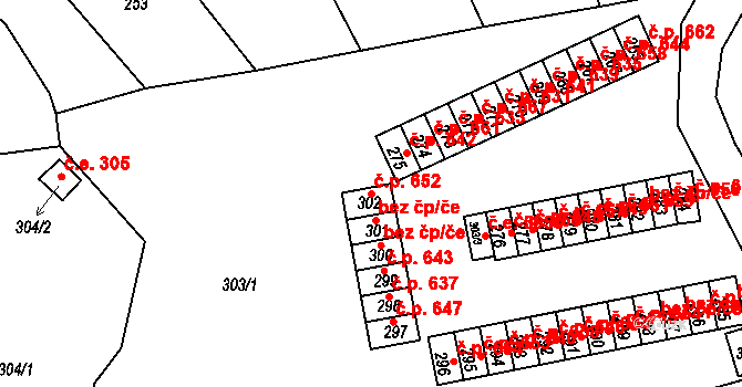 Neštěmice 652, Ústí nad Labem na parcele st. 302 v KÚ Neštěmice, Katastrální mapa