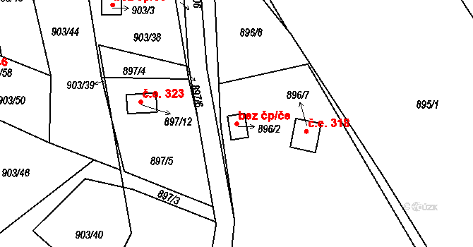 Chlumec 44697988 na parcele st. 896/2 v KÚ Chlumec u Chabařovic, Katastrální mapa