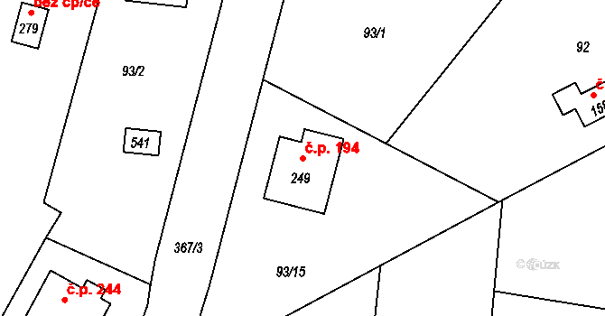 Chotoviny 47405988 na parcele st. 249 v KÚ Chotoviny, Katastrální mapa