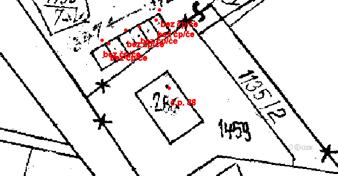 Česká Kubice 88 na parcele st. 286 v KÚ Česká Kubice, Katastrální mapa