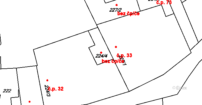 Dolany 93570988 na parcele st. 224/4 v KÚ Dolany u Kladna, Katastrální mapa