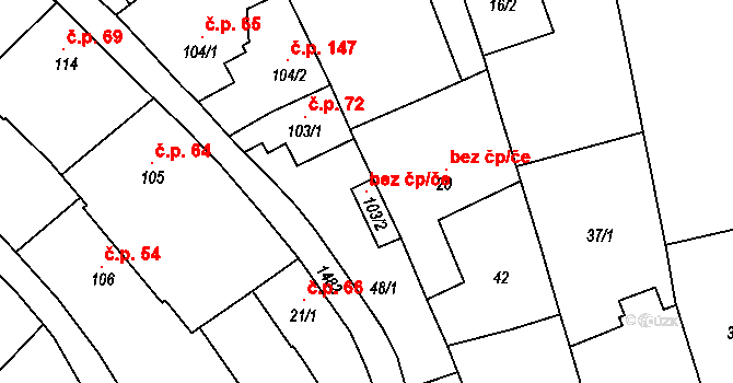 Vršovice 96961988 na parcele st. 103/2 v KÚ Vršovice u Opavy, Katastrální mapa