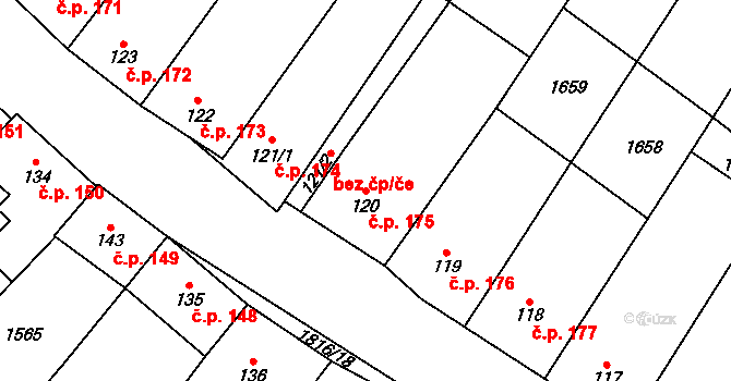 Pěnčín 175 na parcele st. 120 v KÚ Pěnčín na Moravě, Katastrální mapa