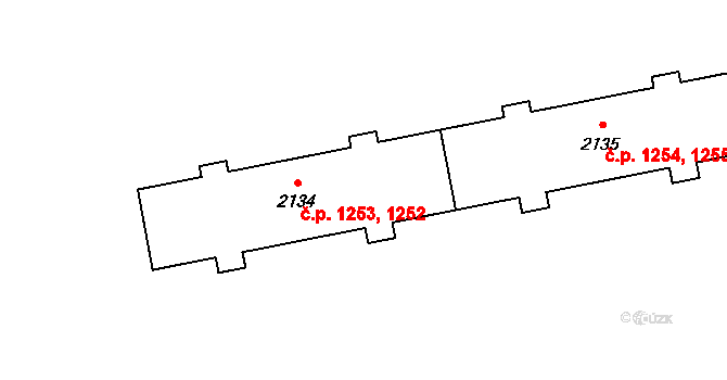 Lipník nad Bečvou I-Město 1252,1253, Lipník nad Bečvou na parcele st. 2134 v KÚ Lipník nad Bečvou, Katastrální mapa