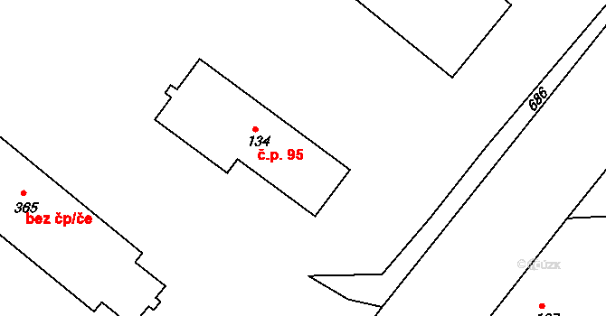 Otovice 95 na parcele st. 134 v KÚ Otovice u Karlových Var, Katastrální mapa
