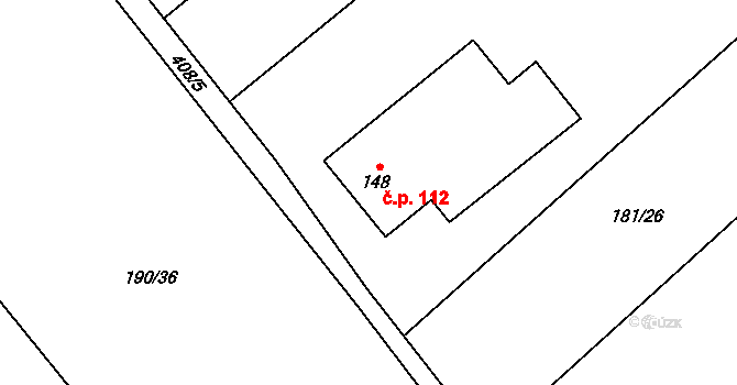 Horní Datyně 112, Vratimov na parcele st. 148 v KÚ Horní Datyně, Katastrální mapa