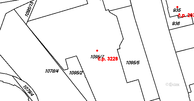 Kladno 3228 na parcele st. 1095/7 v KÚ Kladno, Katastrální mapa