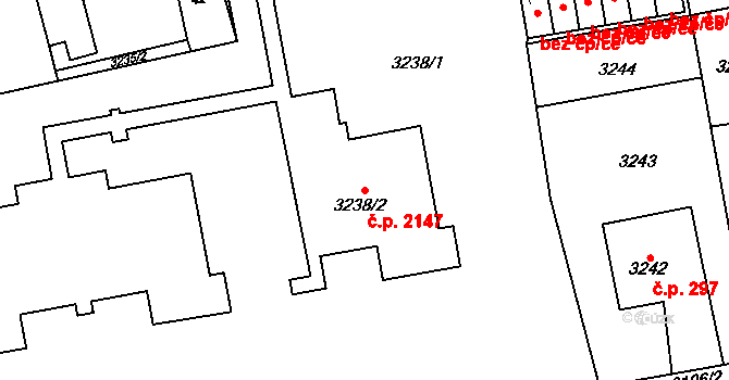 Šternberk 2147 na parcele st. 3238/2 v KÚ Šternberk, Katastrální mapa