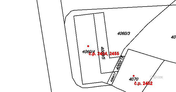 Vinohrady 2454,2455, Praha na parcele st. 4060/4 v KÚ Vinohrady, Katastrální mapa