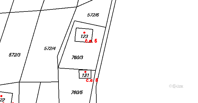 Nemilkov 5, Velhartice na parcele st. 123 v KÚ Nemilkov, Katastrální mapa