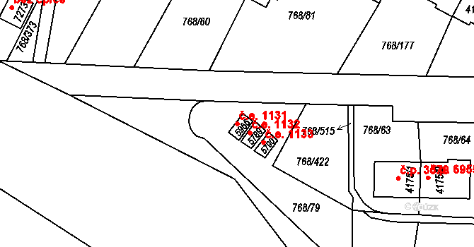 Zlín 1131 na parcele st. 5966 v KÚ Zlín, Katastrální mapa
