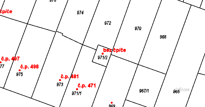 Brno 39493989 na parcele st. 971/2 v KÚ Žebětín, Katastrální mapa
