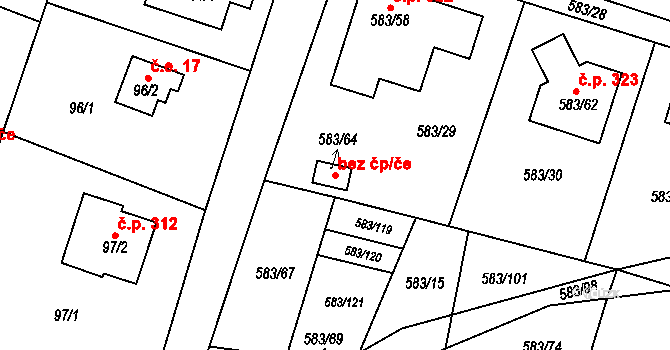 Chotíkov 39632989 na parcele st. 583/64 v KÚ Chotíkov, Katastrální mapa