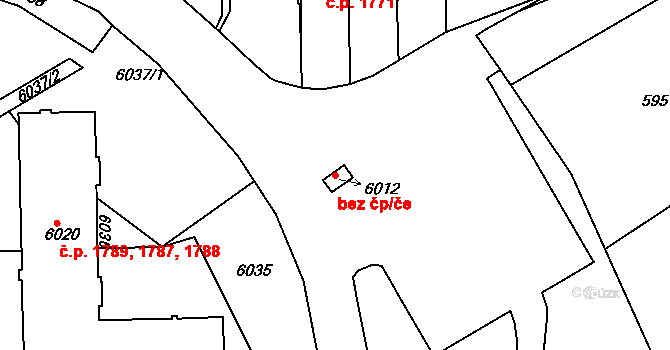 Žďár nad Sázavou 40771989 na parcele st. 6012 v KÚ Město Žďár, Katastrální mapa