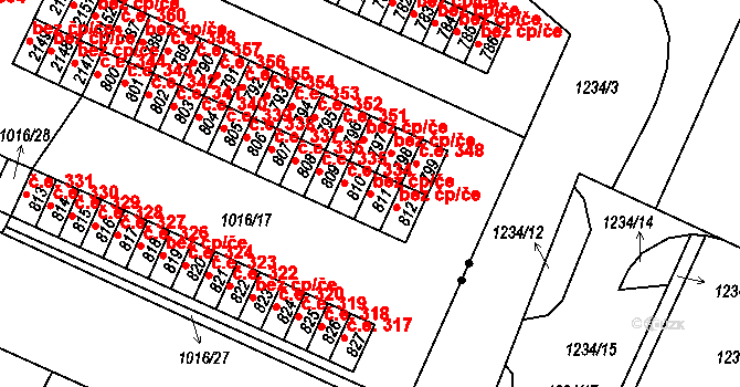 Mariánské Lázně 41743989 na parcele st. 811 v KÚ Úšovice, Katastrální mapa
